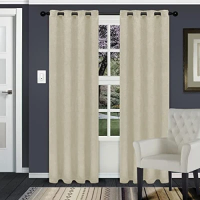 Image of Superior Curtains, Polyester Blend, Ivory, 52&quot; x 108&quot;