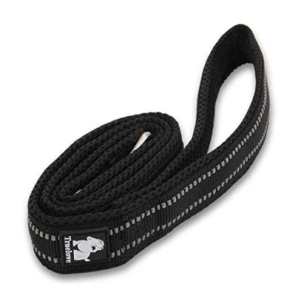 Image of WINHYEPET True Love Dog Leash Nylon Reflective Comfortable Handle Lead Puppy Training Walking Rope Easy Control Suitable Small Medium Large Breeds 110cm Length TLL2111(Black,L)