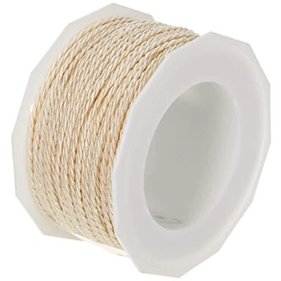 Image of C.E. Pattberg Mosel Cord in Cream, 55 Yards of Braided for Gifts, Parcels &amp; Presents, 0.08 inches Width, Accessories Decoration and Handicrafts, Tearproof Tape Gift Wrapping