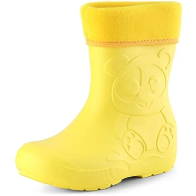 Image of Ladeheid Children&#039;s Girl&#039;s Boy&#039;s EVA Wellington Boots Rain Shoes LA CA 11 (Yellow, 8.5/9 UK)