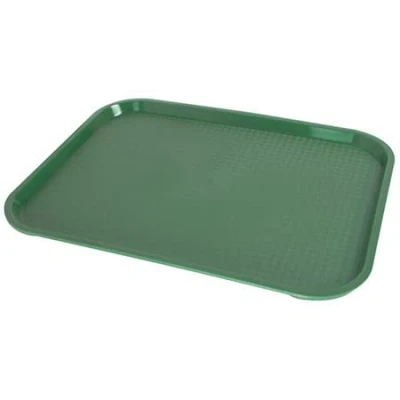 Image of Acense Fast Food Tray 26 X 34 cm Polypropylene, Plastic Rectangular Restaurant Serving Tray, Commercial and Home Use (Green)