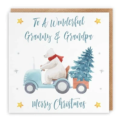 Image of Hunts England Granny And Grandpa Christmas Card To A Wonderful &amp; Merry Polar Bear Collection