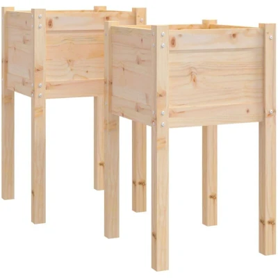 Image of vidaXL Garden Planters 2 pcs 40x40x70 cm Solid Pinewood