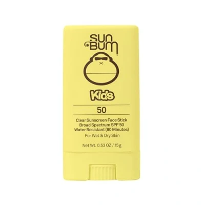 Image of Sun Bum Kids SPF 50 Clear Sunscreen Face Stick Wet or Dry Application Hawaii 104 Reef Act Compliant (Octinoxate &amp; Oxybenzone Free) Broad Spectrum UVA/UVB 0.53 oz