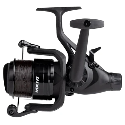 Image of Mitchell MX1 FS 6500 Allround Fishing Reel with Line Spinning Free Spool Freshwater Carp Reels and Deadbait Pike &amp; Zander Anglers Robust lightweight Black Aluminium 2+1 Bearings