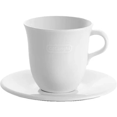 Image of DELONGHI DLSC309 Ceramic Cappuccino Cups Twin Pack, White