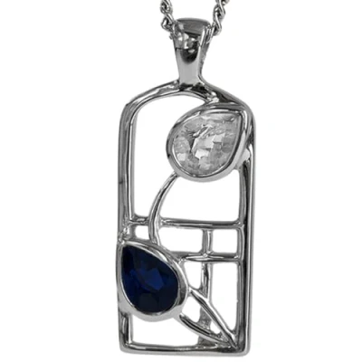 Image of CHARLES RENNIE MACKINTOSH Silver Pendant Saltire Necklace. Jewellery gift box included. 604