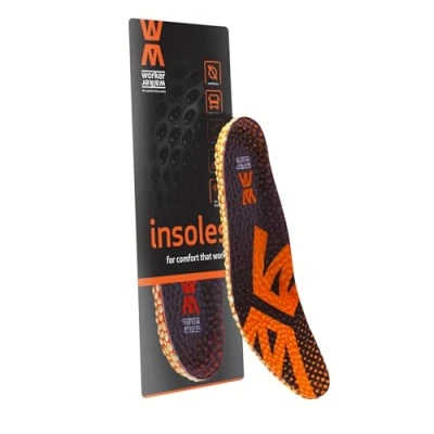 Image of Worker Walker SoftCorn Pro Work Shoe Insoles Men Women Anti Fatigue Comfortable Inserts for Standing and Walking Work, Shock Absorption, Durability, Memory Effect Inner Sole (UK10 11M / 44 45 EUR)