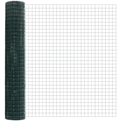 Image of vidaXL Euro Fence with 5 U Posts Green 1.5x10 m Steel
