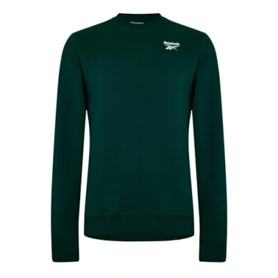 Image of Reebok Men&#039;s Left Chest Logo Crew Sweatshirt, forest green/forest green, S
