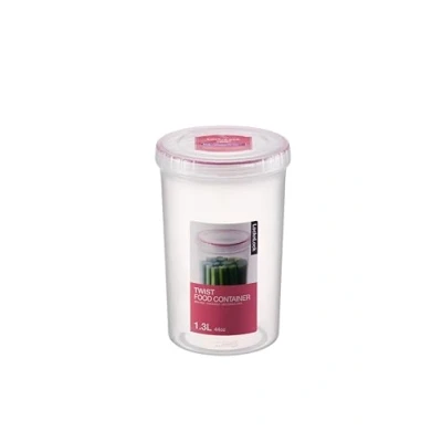 Image of LocknLock Round 1.3ltr Food Storage Containers with Lids Airtight &amp; Watertight, Microwave Dishwasher Safe Twist (115 x 178mm)