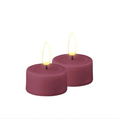 Image of Deluxe Homeart Indoor Flameless LED Tealight Set with Real Flame™ Technology Battery Powered Candle (Magenta)