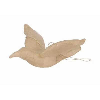 Image of Décopatch Ref SA154O Hanging Bird Papier Maché Object to Decorate 22 x 24 9.5cm with Papers &amp; PaperPatch Glue, Glitter, Paints, Brown