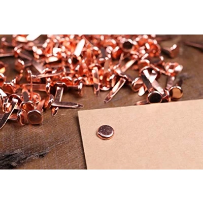 Image of redchocol8® 100 x Copper Paper Fasteners Rose Gold Split Pins Binding Office Craft 19mm