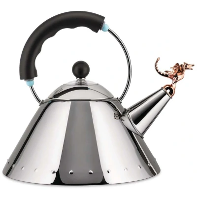 Image of Alessi Whistling Kettle Tea Rex 9093REX B Black 2 Liters by Micheal Graves