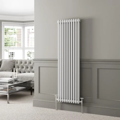 Image of DuraTherm® 1600 x 470mm White Traditional Vertical Designer Radiator Double Column Colosseum Cast Iron Style Central Heating Panel Radiators Rad