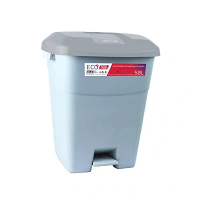 Image of Tayg 434068 Waste Container with Pedal, Grey Base and Lid, 50 Litres