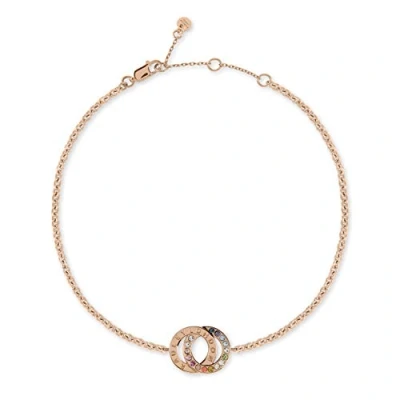Image of RADLEY Love Heart Ladies Rose Gold Double Rainbow Stone Loop Bracelet RYJ3084
