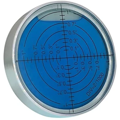 Image of Umei high Precision Universal Horizontal Bubble Aluminum Shell Circle inclinometer, 6 &#039;/ 2（with Magnet，Luminous） (60x12mm) (Blue Water)
