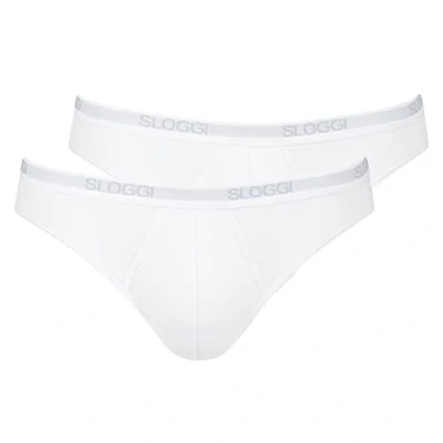 Image of Sloggi Men&#039;s Basic Mini 2p Slip, White, 40 (Pack of 2)
