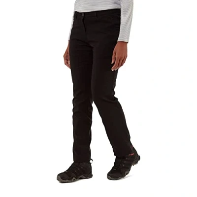 Image of Craghoppers Women&#039;s Kiwi Pro Lined Trousers Regular Leg Hiking Pants, Black, 18