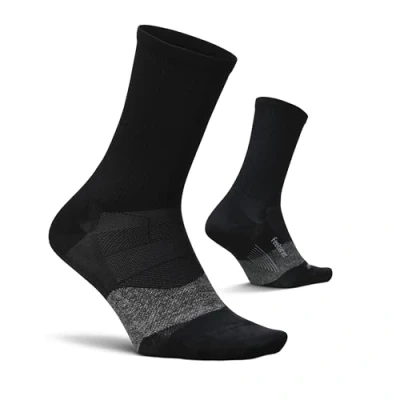 Image of Feetures Elite Ultra Light Mini Crew Socks Black L (EU 43 46) for Comfortable Running Training