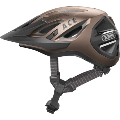 Image of ABUS Urban I 3.0 ACE city helmet sporty bike with rear LED light, extended visor and magnetic closure for men women orange, size S