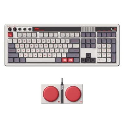 Image of 8BitDo Retro 108 Mechanical Keyboard with Keys and Integrated Numpad, Bluetooth/2.4G/USB C Hot Swappable Wireless Gaming for Windows Android N Edition