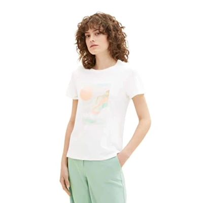 Image of TOM TAILOR Ladie&#039;s 1035470 T Shirt, 10315 Whisper White, 3XL