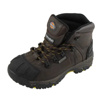 Image of Dickies Medway S3 Safety Work Boots Brown Steel Toecap &amp; Midsole Waterproof Shoe Size=UK 8