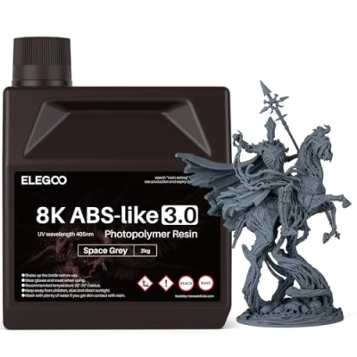 Image of ELEGOO ABS Like Resin 3.0 8K Resin, 405nm UV Curing 3D Printer Best for 8K/9K/12K/14K LCD Space Gray 2KG