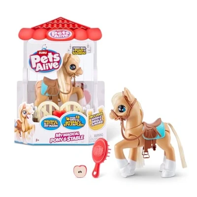 Image of Pets Alive My Magical Pony and Stable Battery Powered Interactive Robotic Toy Playset By ZURU
