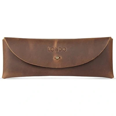 Image of LONDO Genuine Leather Pen Case with Metal Snap Fastener, Pencil Pouch Stationery Bag Mink OTTO293