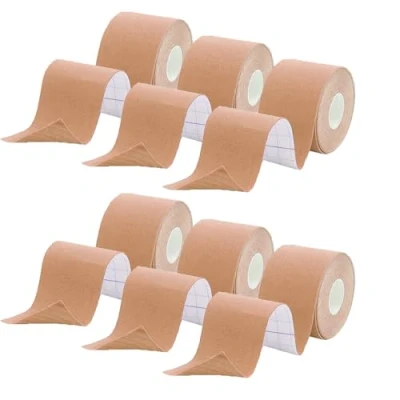 Image of ANAMPION Kinesiology Tape, Waterproof Sports Tape for Athletes Physio Elastic Pain Relief Adhesive Muscles Shin Splints Ankle Knee Shoulder (Flesh Color, 6 Rolls)