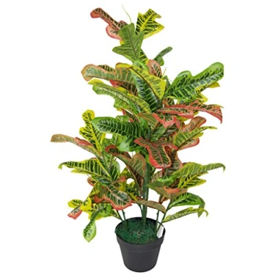 Image of Leaf Artificial Codiaeum Multicoloured House Plant, 90cm