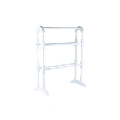 Image of Apollo Towel Rail, Wood, White, 78cm X 63cm 30cm