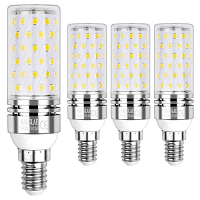 Image of SAUGLAE LED Corn Bulbs 15W, 120W Incandescent Equivalent, 3000K Warm White, 1700Lm, E14 Small Edison Screw Light Bulbs, Non Dimmable, Pack of 4