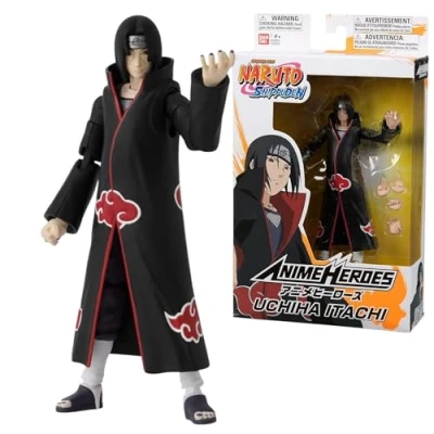 Image of BANDAI Anime Heroes Naruto Action Figure Itachi Uchiha 17cm With Extra Hands And Accessories Shippuden Figures For Boys Girls