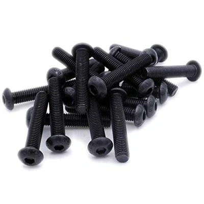 Image of M3 (3mm x 5mm) Hex Socket Button Machine Screw (Bolt) Black Steel (Pack of 20)