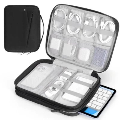 Image of MoKo 9 11 inch Tablet Sleeve Bag for New iPad Pro M4 &amp; Air M2 2024, 10th Gen 10.9, 5/4th 9/8th 10.2, Double Layer with Non slip Carrying Handle, Black