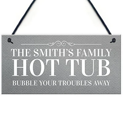 Image of RED OCEAN Novelty Funny Hot Tub Sign Personalised Garden Summerhouse Decor