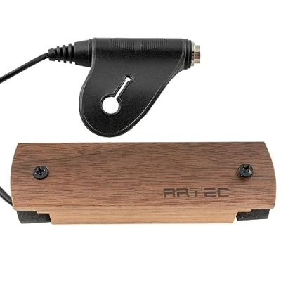 Image of Artec WSHD OSJ Ceramic Magnet Humbucker Walnut Wood Cover Soundhole Pickup 8.4K with Jack for Acoustic Guitar
