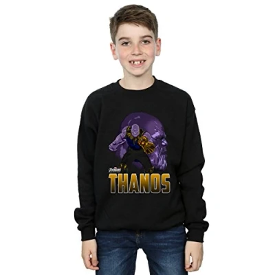 Image of Marvel Boys Avengers Infinity War Thanos Character Sweatshirt Black 5 6 Years