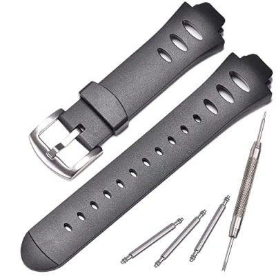 Image of MCXGL rubber Watchband Compatible with Suunto Observer SR X6HRM Pin Buckle men strap accessories Waterproof Replacement Bracelet (20mm, Silver)