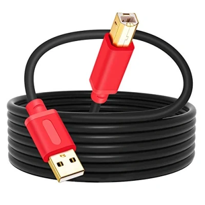 Image of TanQY Printer Cable 10M, USB 2.0 High Speed Gold Plated Connectors Scanner Cord A Male to B for HP, Canon, Lexmark, Dell, Xerox, Samsung etc (10M, Red)