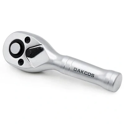 Image of DAKCOS Stubby Reversible Ratchet 1/4&quot; Drive Wrenches with 72 Teeth CR V matt Handle Quick Release