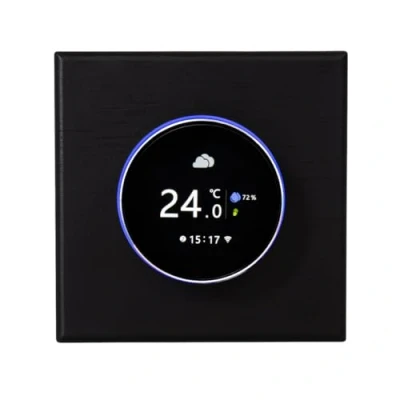 Image of Adept Technology Smart Dial WiFi Thermostat Underfloor Heating Temperature Manual and Smartphone Control System, Touch Screen Programmable Thermostat, Save Energy Costs, Black