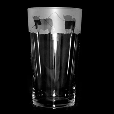 Image of Milford Collection Animo Glass Pint Beer Highland Cow