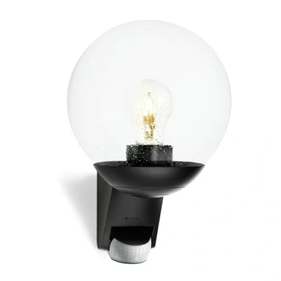 Image of Steinel L 585 S Outdoor Wall Light Black, 180 Motion Sensor, 10 m Reach, Maximum 60 W Bulb (Not Included), E27 Fitting