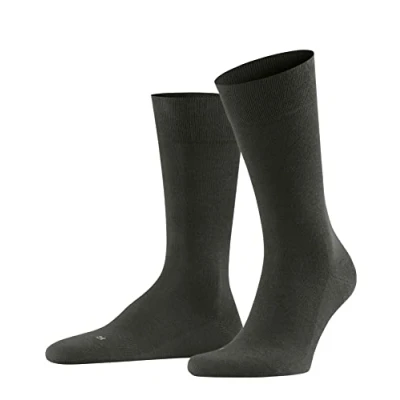 Image of Mens 1 Pair Falke Sensitive London Cotton Left and Right Socks With Comfort Cuff Khaki 8.5 11